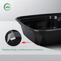 Flash BPA-vrije 2-delige wegwerp PP plastic bento lunchbox, magnetronbestendig, voor afhaalmaaltijden, 32oz
