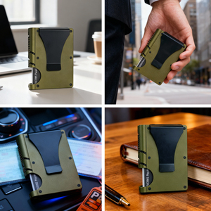 Novità 2025: <span class=keywords><strong>Portafoglio</strong></span> Minimalista Personalizzato OEM con Tasca Frontale, Blocco RFID, <span class=keywords><strong>Porta</strong></span> <span class=keywords><strong>Carte</strong></span> di Credito in Alluminio e <span class=keywords><strong>Porta</strong></span> Banconote - Product Image 6