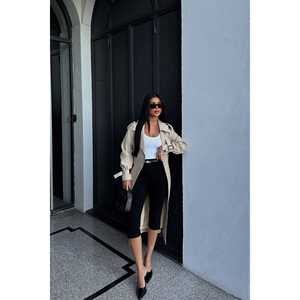 Manteau trench vintage pour femme Jamel Hosanna, simple boutonnage, en cuir imprimé peau de serpent avec rembourrage en coton, décoration hivernale - Product Image 2