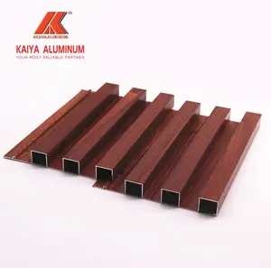 Decorative M U shaped wood grain corrugated aluminium fluted panel ceiling panel aluminum profile