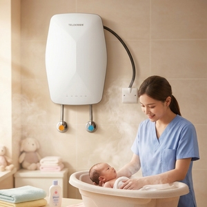 Calentador de Agua Eléctrico Instantáneo Trifásico sin Tanque para Calefacción por Suelo Radiante, con Pantalla Digital LED y Superficie Acrílica, para Uso Doméstico - Product Image 2