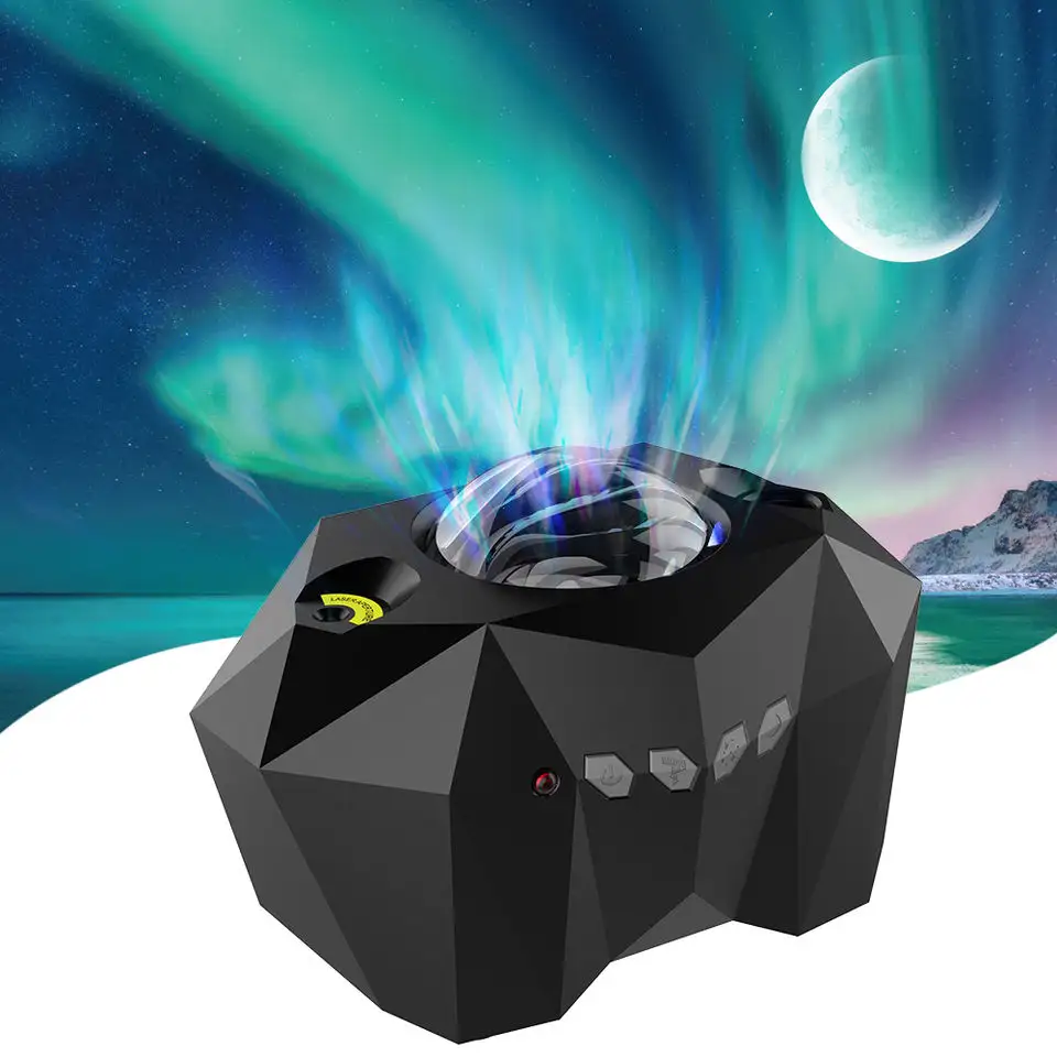 New 3D Visual Aurora Moon Star Projection Lamp Romantic Starry Music Laser Atmosphere Lamp with Remote Controller