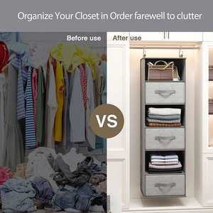 Hanging Multifunctional Closet Organizer with Storage <b>Shelves</b> and Hat Holder for Bathroom & Garage-Wall Mounted Design - Product Image 6