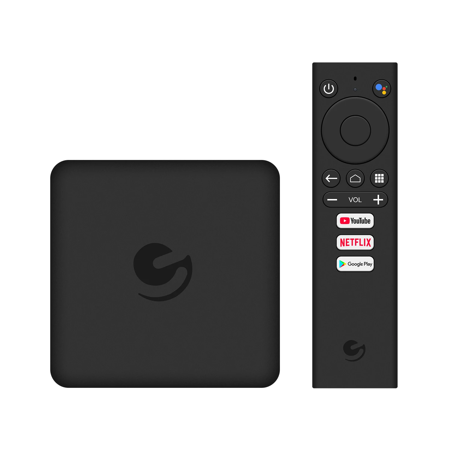 Emático google certificado 4k netflix 2.4g wifi, download grátis, google play, smart tv box, com controle de voz