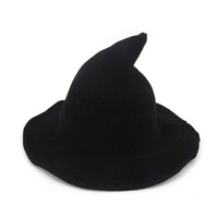 Cappello da Strega o Mago Appuntito per Halloween, Pieghevole, per Feste Estive in Spiaggia, Unisex per Adulti, in Poliestere/Cotone