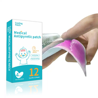 Patch de gel rafraîchissant instantané à la menthe pour bébés et adultes - Sûr pour la peau, rose, 12*5cm, pour le front, réduit la fièvre et soulage les maux de tête