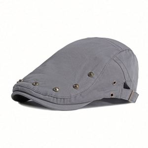 Wholesale Stylish Premium Solid Color <b>Flat</b> Top Ivy Hat <b>Caps</b> Men Ivy Gatsby Hat <b>Cap</b> Custom Autumn Winter Men Studs Newsboy <b>Cap</b> - Product Image 5