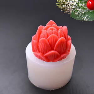 Flower Shape Aromatherapy Candle Plaster Mold 3D DIY Decorative Silicone Mold Succulent Plant Handmade Soap Mold