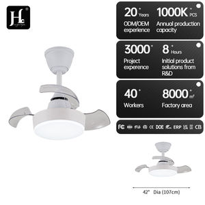 Ventilateur de plafond moderne à télécommande 22 pouces à 3 pales LED tricolore 110/220v avec lumière encastrée cachée - Product Image 5