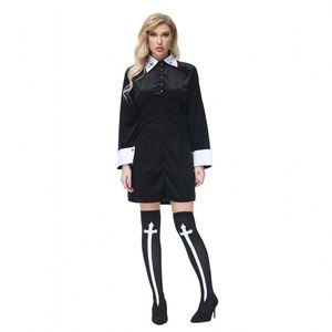 Disfraz de Monja Sexy Negro para Mujer Adulta, con Medias, para Actuaciones Escénicas, Carnaval, Halloween, 2026 MS - Product Image 3