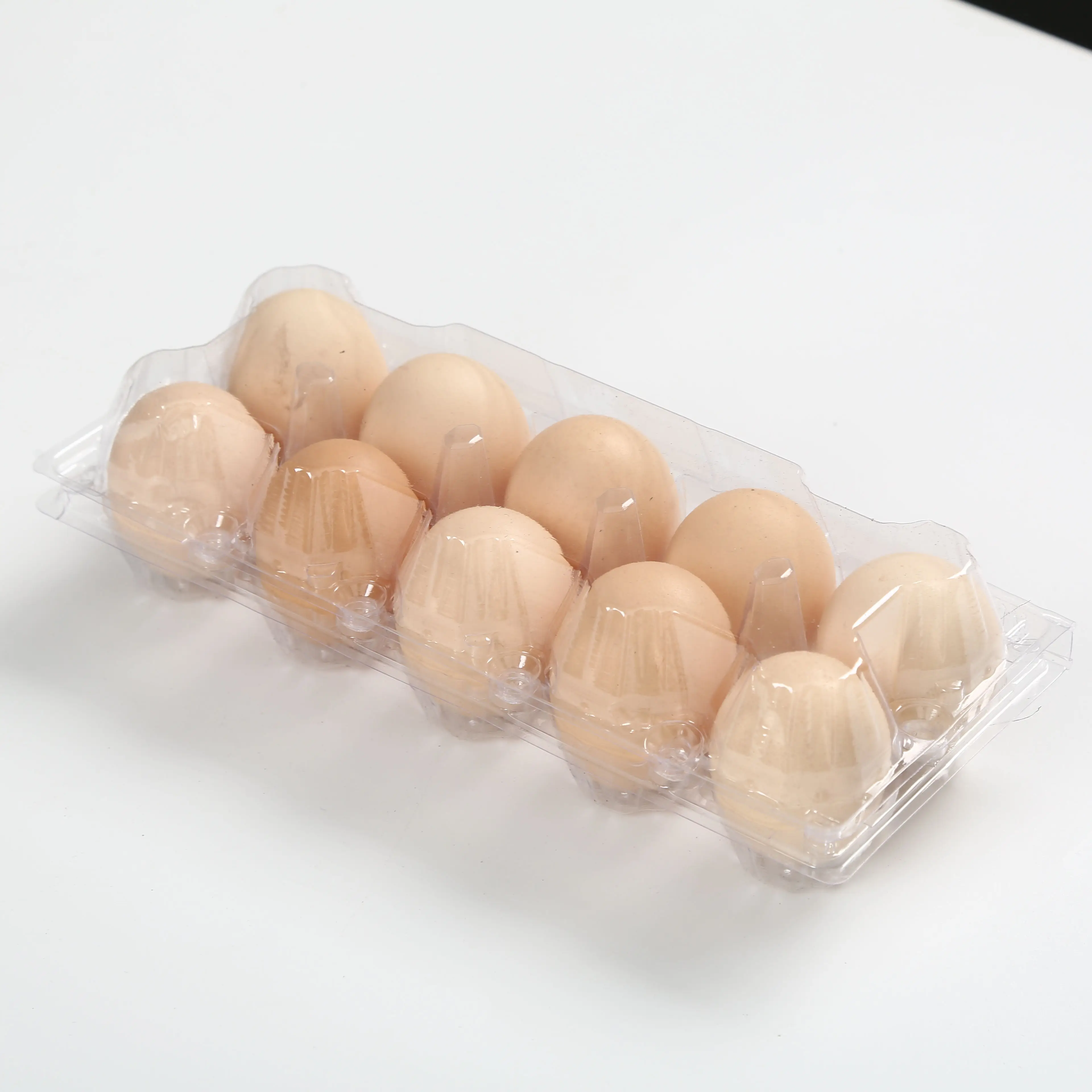 Contenitore di plastica clam shell tipo di vassoio di uovo per la vendita in divisoria