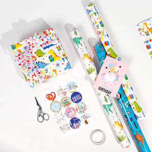 Wholesale High Quality Disposable Coated <b>Birthday</b> <b>Wrapping</b> <b>Paper</b> Roll Dinosaur Packaging Superior Craftsmanship - Product Image 3