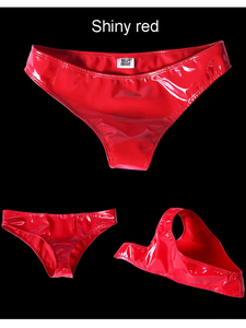 Sous-vêtements S-XXL en PVC effet mouillé, cuir PU brillant, style slip, <span class=keywords><strong>short</strong></span>, bikini, <span class=keywords><strong>tanga</strong></span>, culotte sexy, collant, lingerie, clubwear - Product Image 5