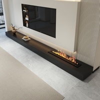Mueble de TV Moderno y Minimalista Santopova con Luz LED y Chimenea, Centro de Entretenimiento de Lujo para Sala de Estar