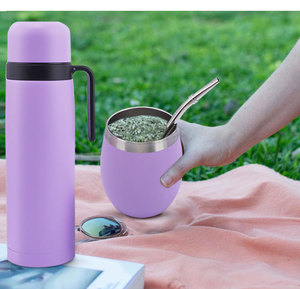 Buena calidad, botella de boca ancha aislada al vacío, <span class=keywords><strong>Yerba</strong></span> <span class=keywords><strong>Mate</strong></span>, té, café, juego de termos, taza de acero inoxidable 18/8 sin BPA - Product Image 4