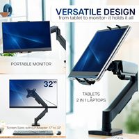 Support de tablette de bureau à bras mécanique à contrepoids réglable en hauteur, support VESA
