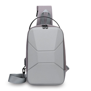 New-Style Men's Waterproof Zipper Street Fashion Travel Phone & Key Organizer Durable PC Hard-Shell Crossbody Chest <b>Bag</b> - Product Image 1