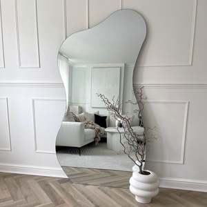 <strong>Pond</strong> Shaped 4mm Silver <strong>Mirror</strong> Living Room Frameless Irregular Bathroom Wall <strong>Mirror</strong> - Product Image 1