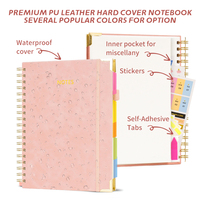 Carnet de notes en cuir PU rigide ou souple, format A5, A6, A4, avec logo personnalisé, sans transfert d'encre, pour étudiants