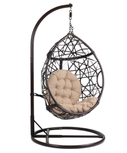 Modern Metal PE Rattan Hanging <b>Egg</b> <b>Chair</b> with Strong <b>Swing</b> Seat for Outdoor Use in Parks Hotels Schools - Product Image 6