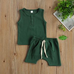 Ensemble de vêtements pour enfants en coton 100% OEM, débardeur d'été pour enfants, short avec poche, vêtements pour bébés, tout-petits, garçons, enfants - Product Image 5