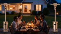 Chauffe-terrasse au gaz sur pied de luxe pour jardin et événements en plein air