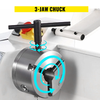 Mini tour à métaux Reliya 8"x14" 650W, petit tour à métaux 110V/220V