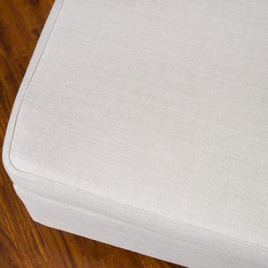Taburete pequeño de tela minimalista moderno, rectangular con reposapiés, para uso doméstico, tapizado en gris y blanco, taburete para cambiar zapatos - Product Image 2
