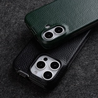 Melkco étui en cuir véritable, housse de téléphone à rabat pour iPhone 16 Pro 16 Pro Max A-1012