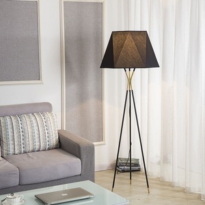 American-Style Minimalist LED Diamond-Shaped Fabric Floor Lamp Comfortable Living Room <b>Lighting</b> for Villas Hotels Manufacturers - Product Image 4