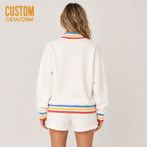 Conjunto de Chándal Casual con Estampado Personalizado, Pantalones Acampanados, Sudadera con Capucha y Forro Polar Holgado Transpirable de 500 g/m² de Poliéster/Algodón, Talla Grande - Product Image 5