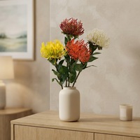 Chrysanthème Artificiel Effet Naturel en Plastique, Grande Fleur à Tige pour Décoration Maison et Mariage