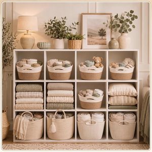 Lot de 6 paniers cadeaux tissés en corde de coton avec poignées, bacs de rangement ovales pour paniers cadeaux de baby shower, articles divers de bureau, organisateur de maison - Product Image 3