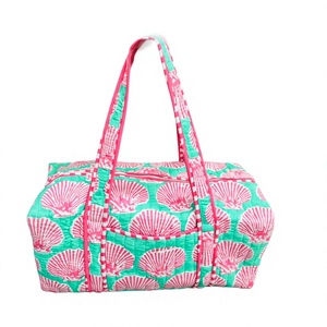 Newly Weekender <b>Bag</b> for Women, Large Duffle <b>Bags</b>, Quilted Fabric <b>Overnight</b> <b>Bag</b>, Handmade Cotton Wash <b>Bags</b>, Women Travel <b>Bag</b> - Product Image 1