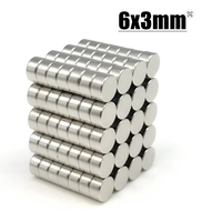 Disque magnétique en néodyme 6x3 mm, diamètre 6 mm par 3 mm d'épaisseur, aimant rond de petite taille N35, aimant circulaire 6 mm x 3 mm, aimant 6*3 mm