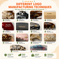 Newyeah Vente en gros Pince à cheveux banane en acétate de cellulose Double C avec logo personnalisé, maintien ferme, motif écaille de tortue, accessoires capillaires pour femmes