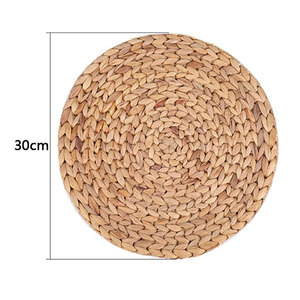 No slip Heat Resistant Mat Natural Round Braided Water Hyacinth Weave Rattan Tablemats <strong>Placemats</strong> <strong>for</strong> Dining <strong>Table</strong> - Product Image 3