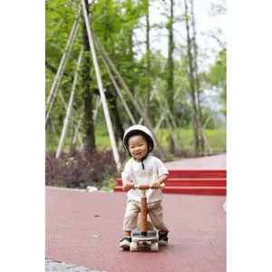 Solid Wood Children Skateboard Children Tricycle Push Balance Baby Small Ride on Bike for Kids