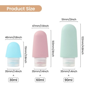 TSA Approved Portable 30ml Leakproof Squeeze Empty Containers Reusable 2oz Silicone Travel Size Bottles 90 ML for Toiletries - Product Image 2