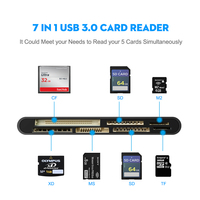 Lector de Tarjetas de Memoria USB3.0 7 en 1 Rocketek para Tarjetas CF MS M2 XD TF