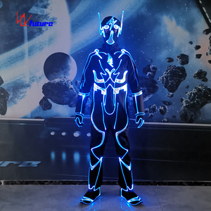 Future Creative Red Spiderman Cosplay disfraz LED ropa Spider Man traje hombres pantalones adultos conjuntos luminosos para niños negro 1 pieza - Product Image 4