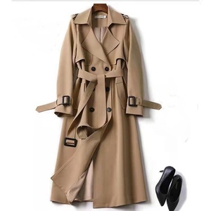 Nuevo Estilo de Otoño Gabardina Larga Elegante Casual Tallas Grandes Rompevientos de Manga Larga para Mujer Abrigo Estándar para Mujer - Product Image 1