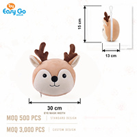 Oreiller de voyage et masque pour les yeux 2 en 1 en peluche, coussin doux pour le cou pour avion/sieste au bureau - Élan et Ours
