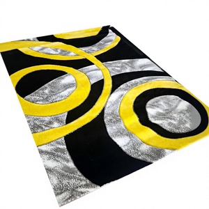 Adiva Modern Polyester Commercial Use Machine-Made Area Rug Puzzle Pattern Plush Pile Height Stain Resistant High Pile Thickness - Product Image 1