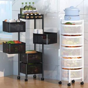Keukenorganizer Vijflaags Metalen Frame Planken Met Afneembare Wielen Vierlaags Opbergmand Voor Fruit En Groenten