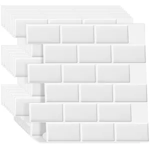 بلاط حائط سهل التركيب بتصميم سهل التقشير والالتصاق للحمامات والمطابخ بلاط حائط ثلاثي الأبعاد