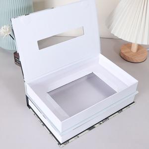 Cajas de Almacenamiento de Servilletas con Forma de Libro de Escritorio Personalizadas, Caja de Papel Tisú, Libros Falsos de Cartón, Almacenamiento Negro para Decoración del Hogar - Product Image 3