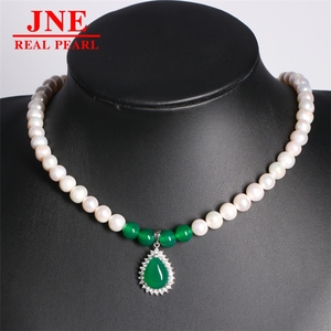 Natürliche Perlenkette 925 Silber Chalcedon Wassertropfen-Perlenkette Muttertagsgeschenk für Ältere Muttertag - Product Image 3