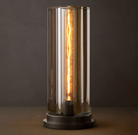 Lampe de table en verre cristal K9, lampes de bureau en laiton massif, éclairage vintage cylindrique pour intérieur, bureau, maison, hôtel, style américain