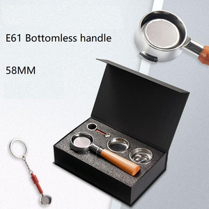 Cadeau idéal pour les amateurs de café : Ensemble E61 58 mm en acier inoxydable, double lame, poignée sans fond, poignée en bois massif - Product Image 6